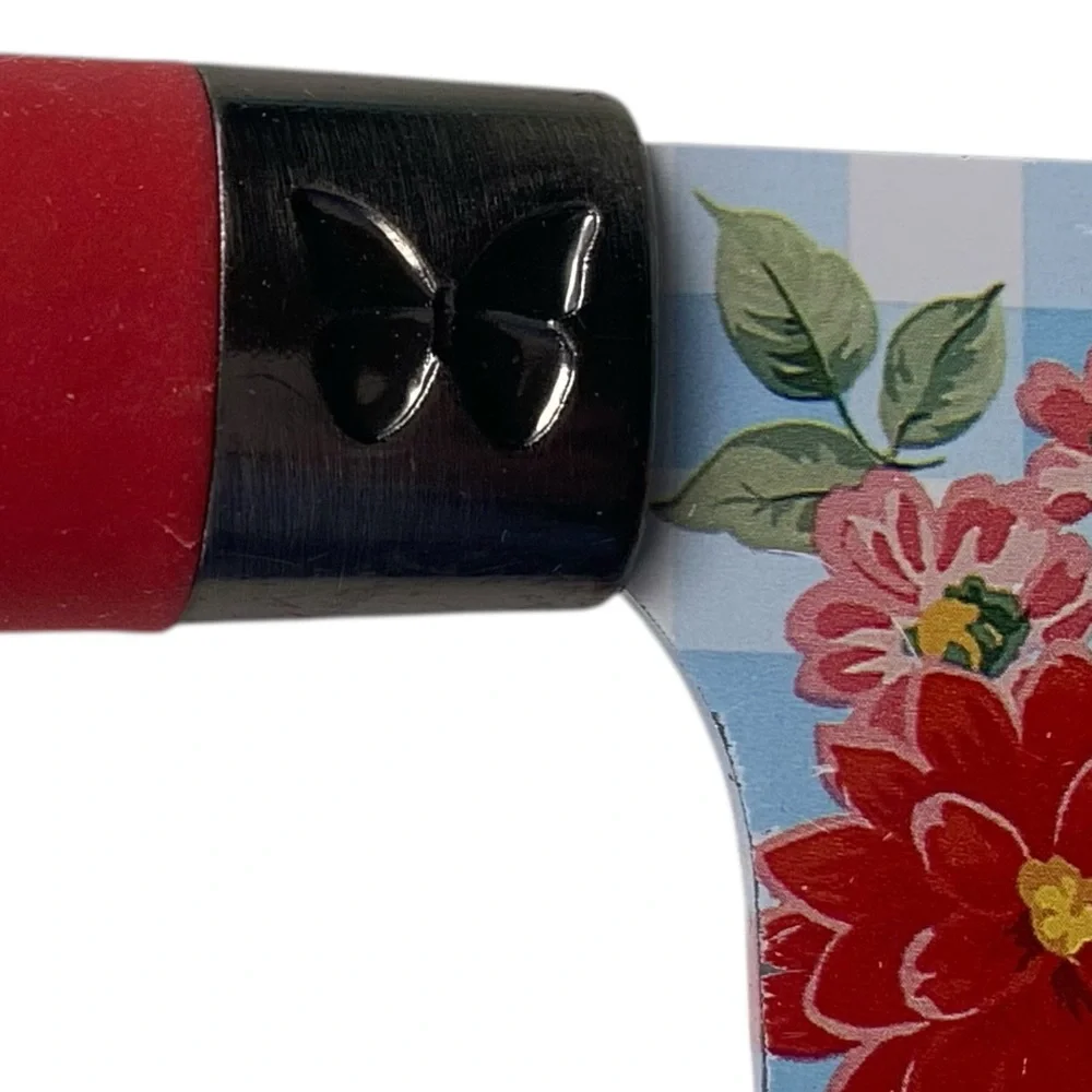 PIONEER WOMAN Floral Sweet Rose Knife Red Handle Kitchen Cooking Cutlery Tool